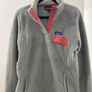 Patagonia Gray Fleece with Pink Trim